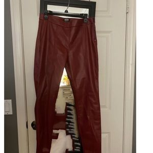 brand new burgundy zara faux leather pants ! NWT